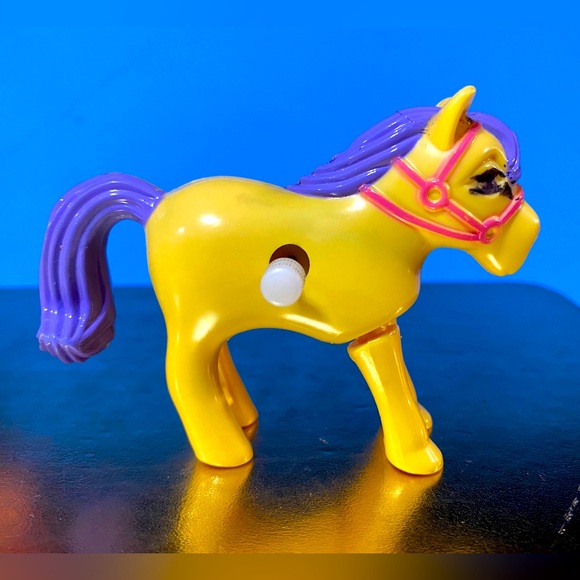 HAPPY HOOFERS PONIES VTG 90’s WIND UP UNICORN & PRANCING PONY TOYS 3” RARE - Picture 6 of 15